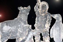 Animation sculpture sur glace pour événement de Noël !