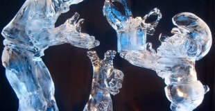 Animation de sculpture sur glace pour Noël